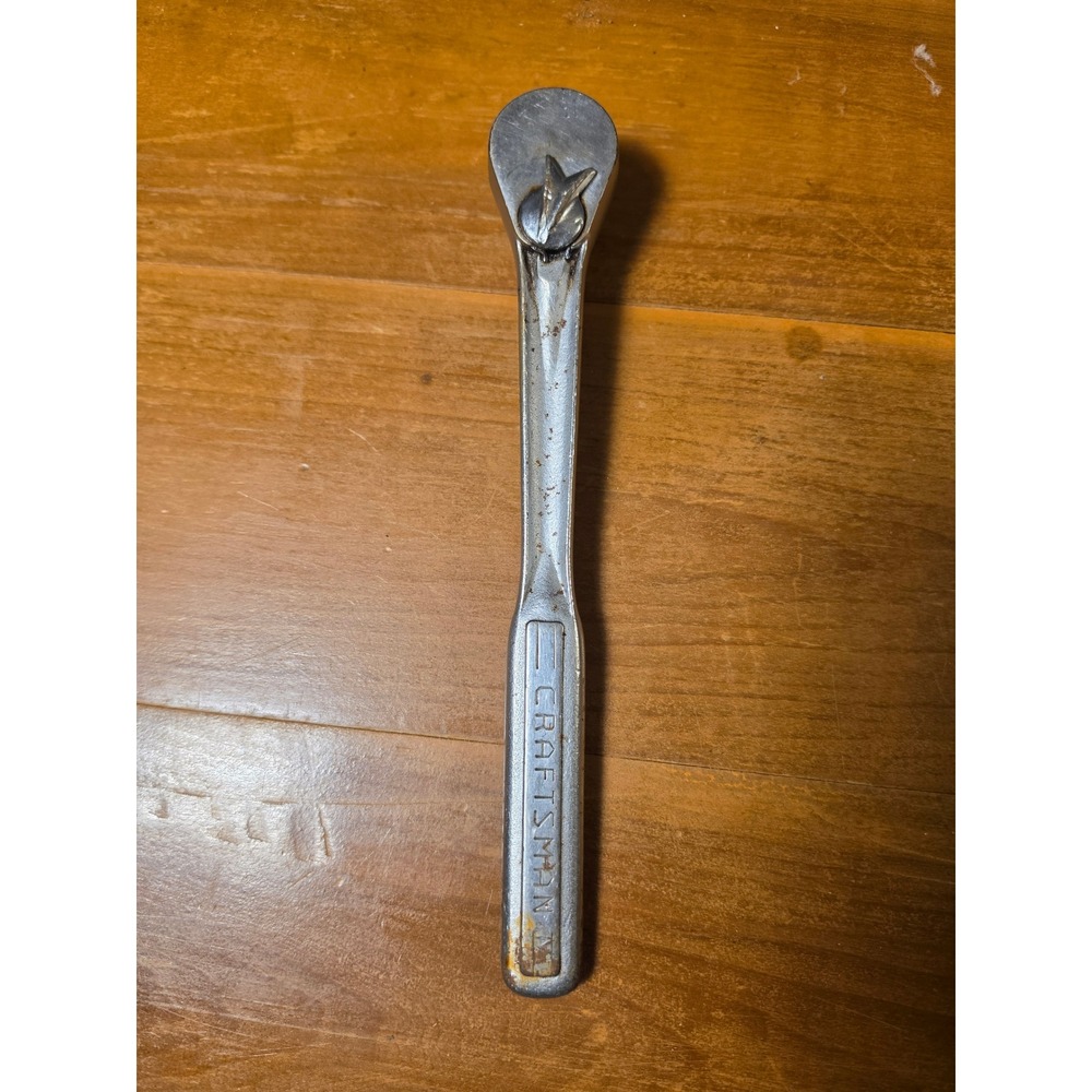 Vintage Craftsman 1/2 Drive Ratchet Wrench Forged In USA V Series Teardrop Head
